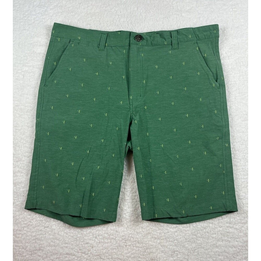 Short Par 4 Shorts Mens 34 Golf Quick Dry Allover Print Athletic Resort Preppy